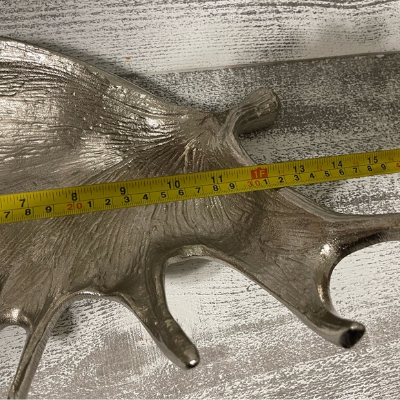 Two Threshold Elk Or Moose Antlers Silver Tone Metal - Picture 13 of 14